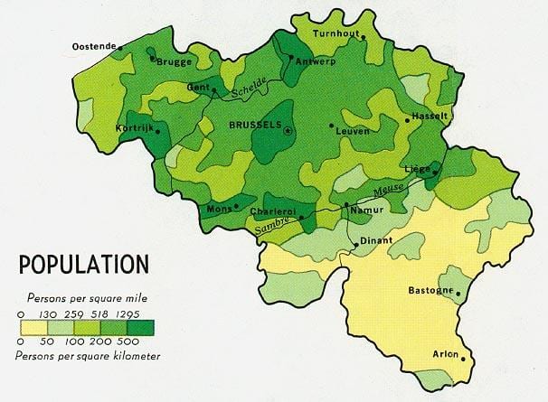 خريطة بلجيكا السكان