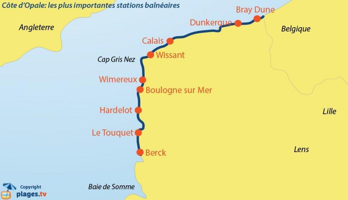 خريطة بلجيكا الشواطئ