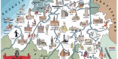 بلجيكا مناطق الجذب السياحي خريطة